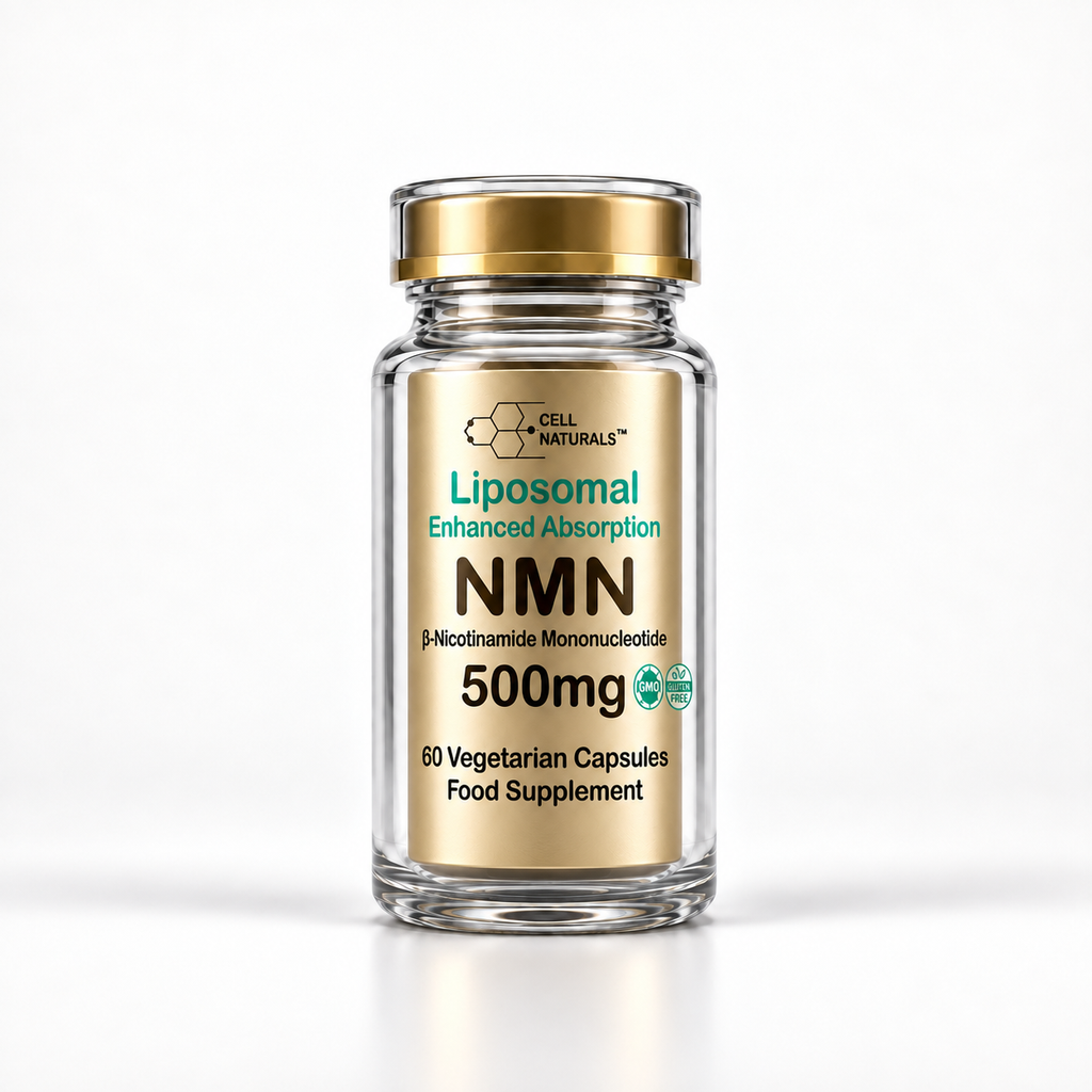 Cell Naturals Liposomal NMN 500mg bottle, 60 vegetarian capsules
